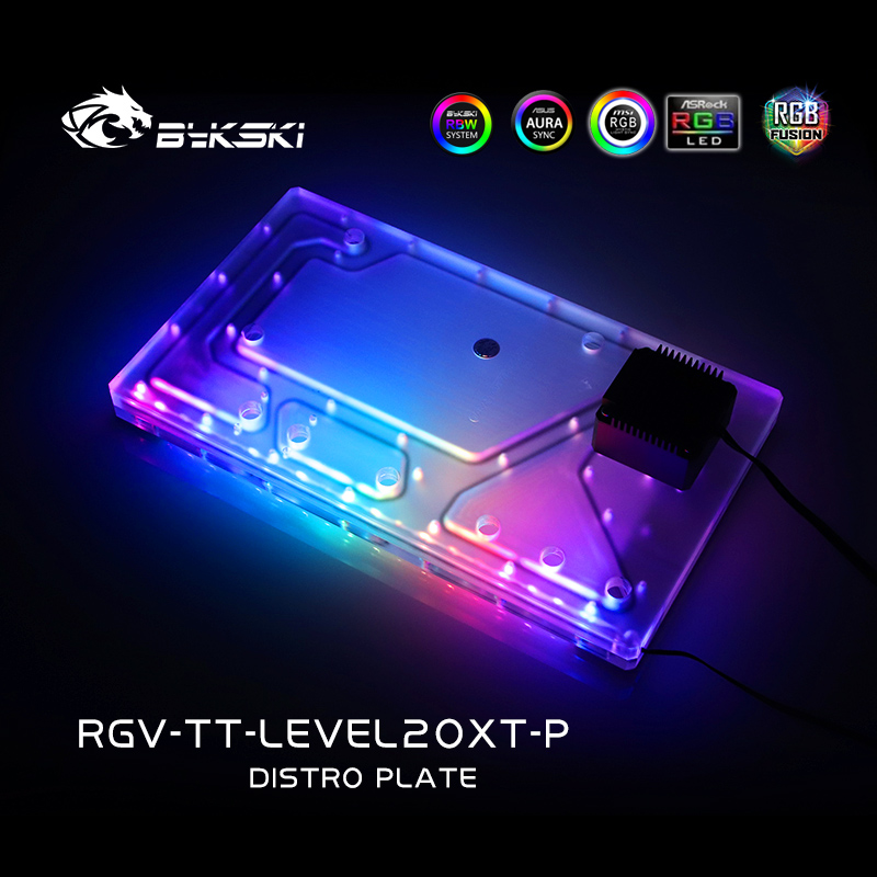 Distro Plate Ddc Pump Combo - Bykski RGV-TT-LEVEL20XT-P Placa de distribución acrílica/reservatorio