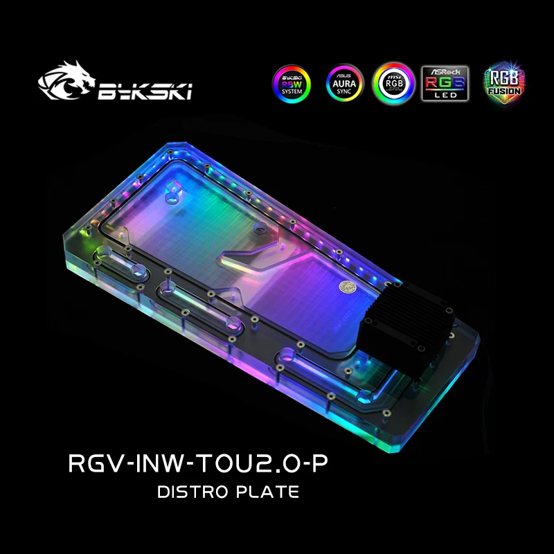 BYKSKI-placa acrílica con solu - Distro Plate Ddc Pump Combo reseña y precio